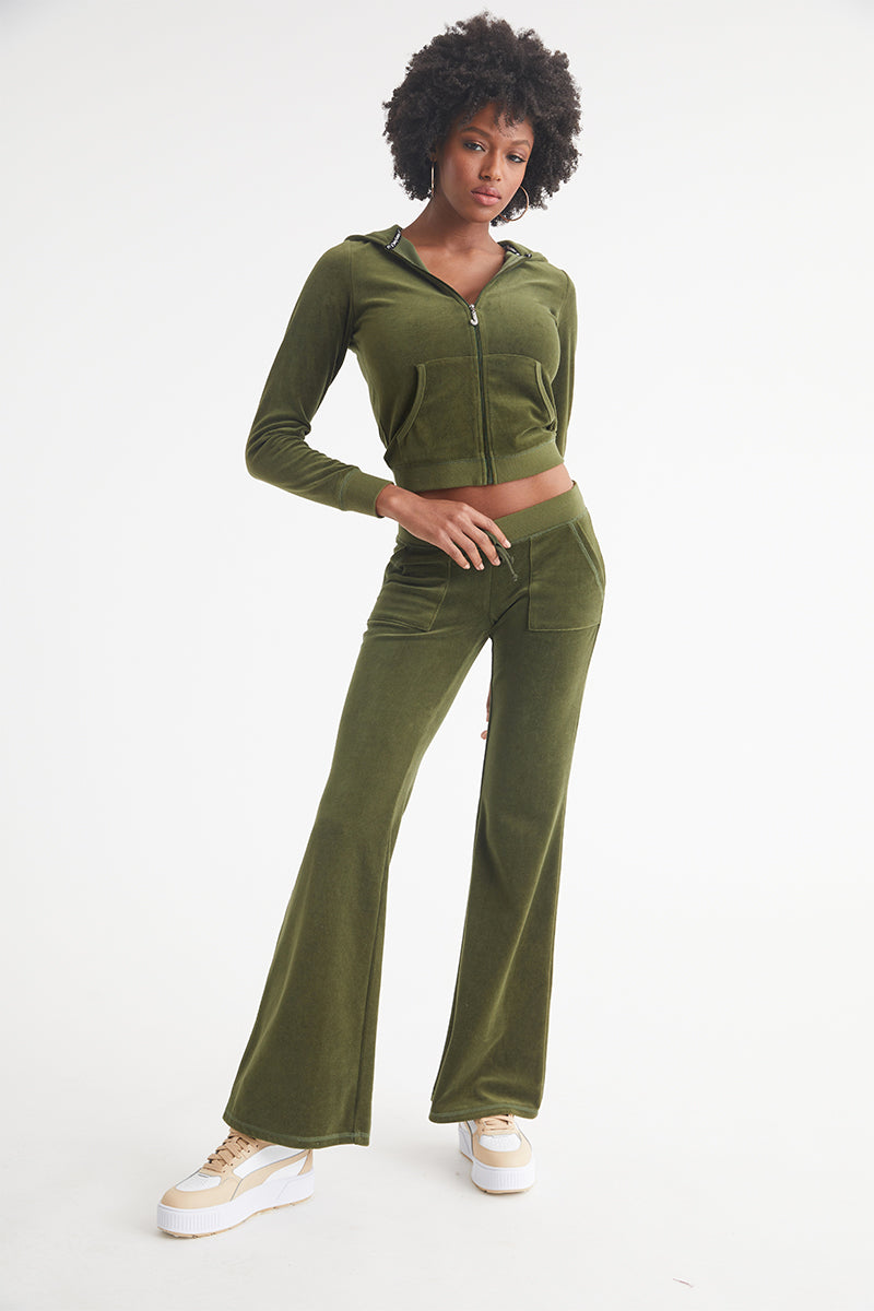 Hollywood Snap Pocket Cotton Velour Track Pants - Image 4