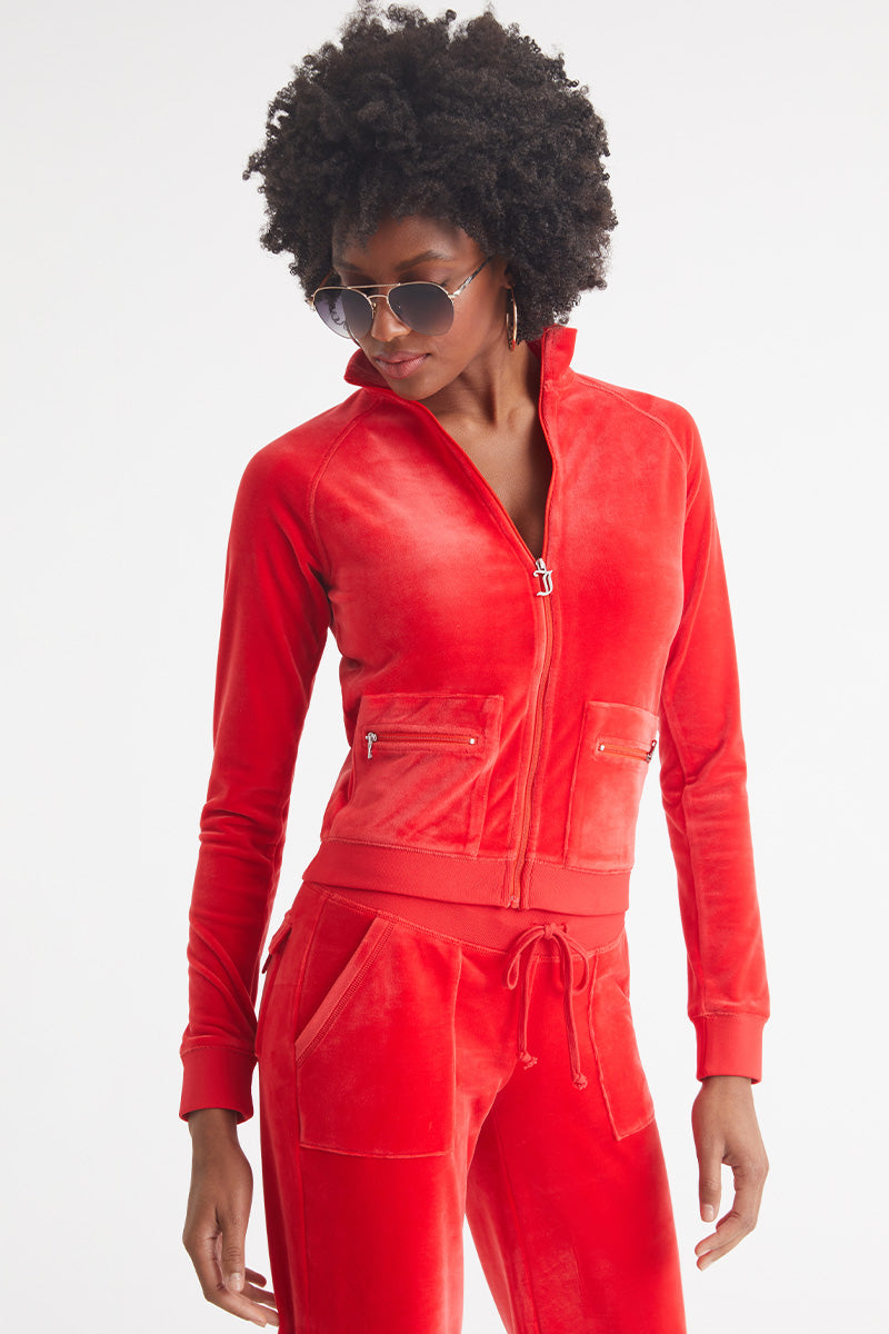 Mockneck Velour Cargo Track Jacket - Image 3