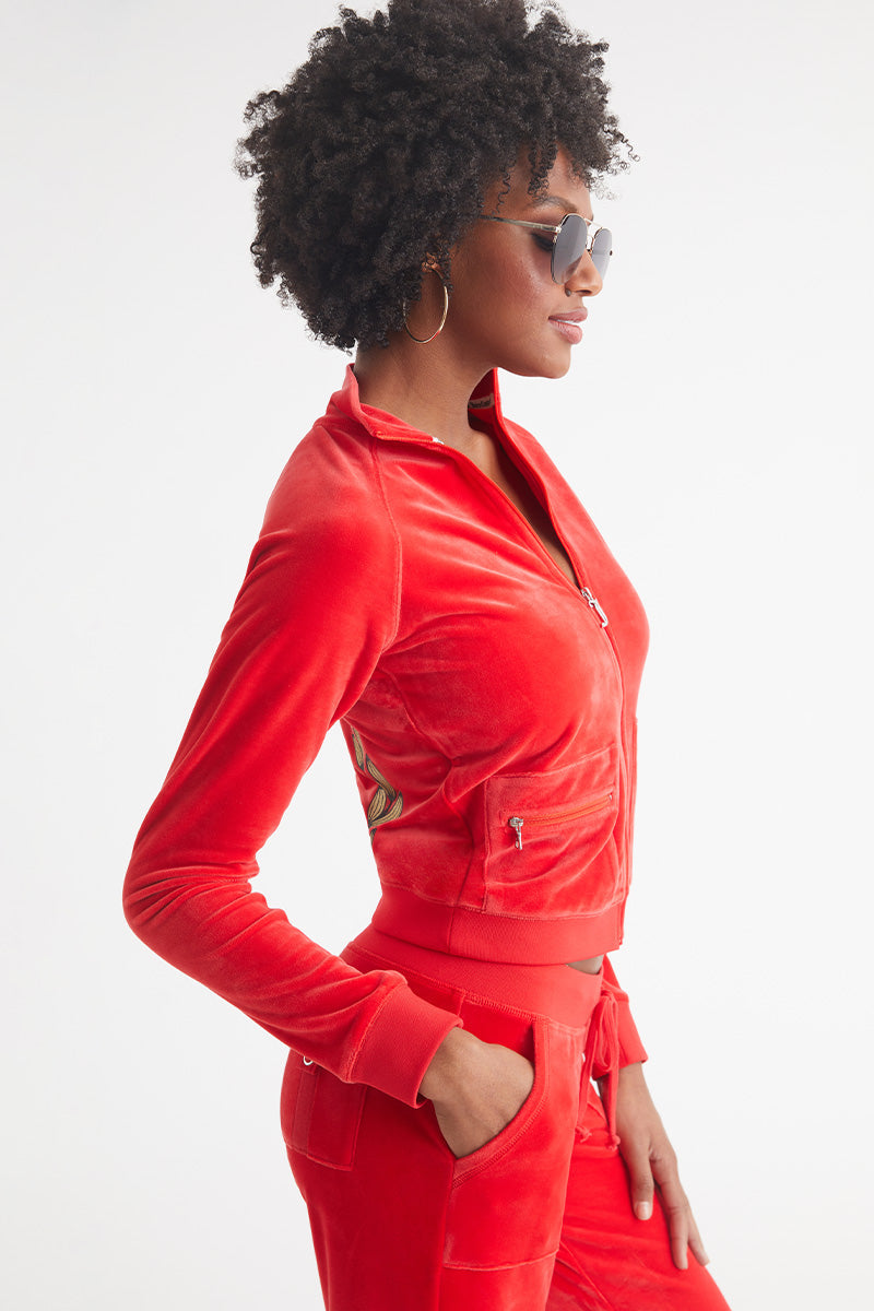 Mockneck Velour Cargo Track Jacket - Image 5