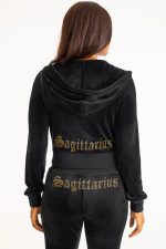Sagittarius Customizable Big Bling Velour Hoodie