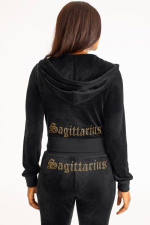 Sagittarius Customizable Big Bling Velour Hoodie
