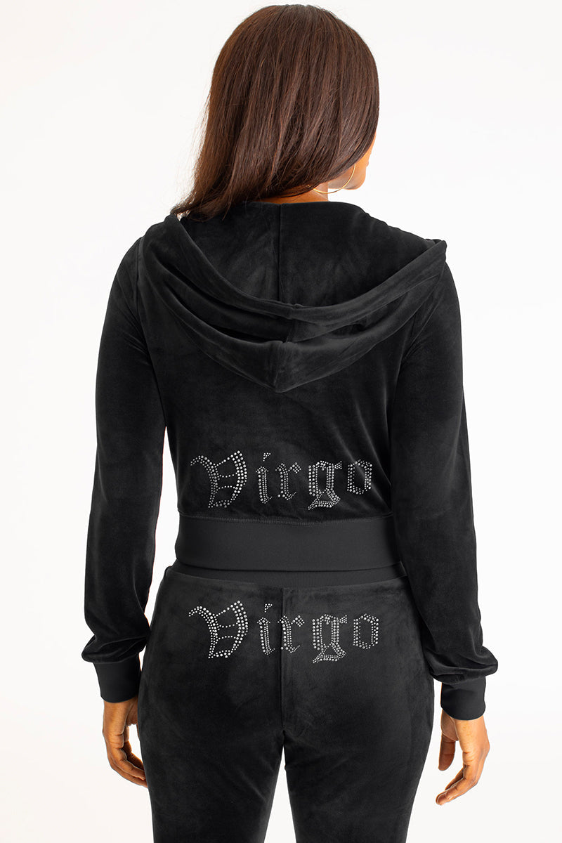Virgo Customizable Big Bling Velour Hoodie