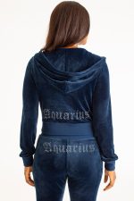 Aquarius Customizable Big Bling Velour Hoodie