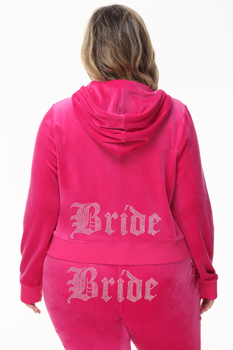 Bride Customizable Big Bling Velour Hoodie - Image 8