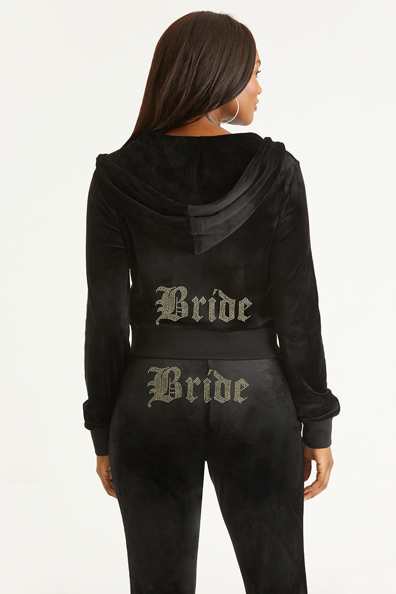 Bride Customizable Big Bling Velour Hoodie