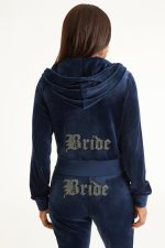Bride Customizable Big Bling Velour Hoodie
