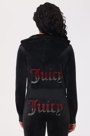 Ombre Big Bling Velour Hoodie
