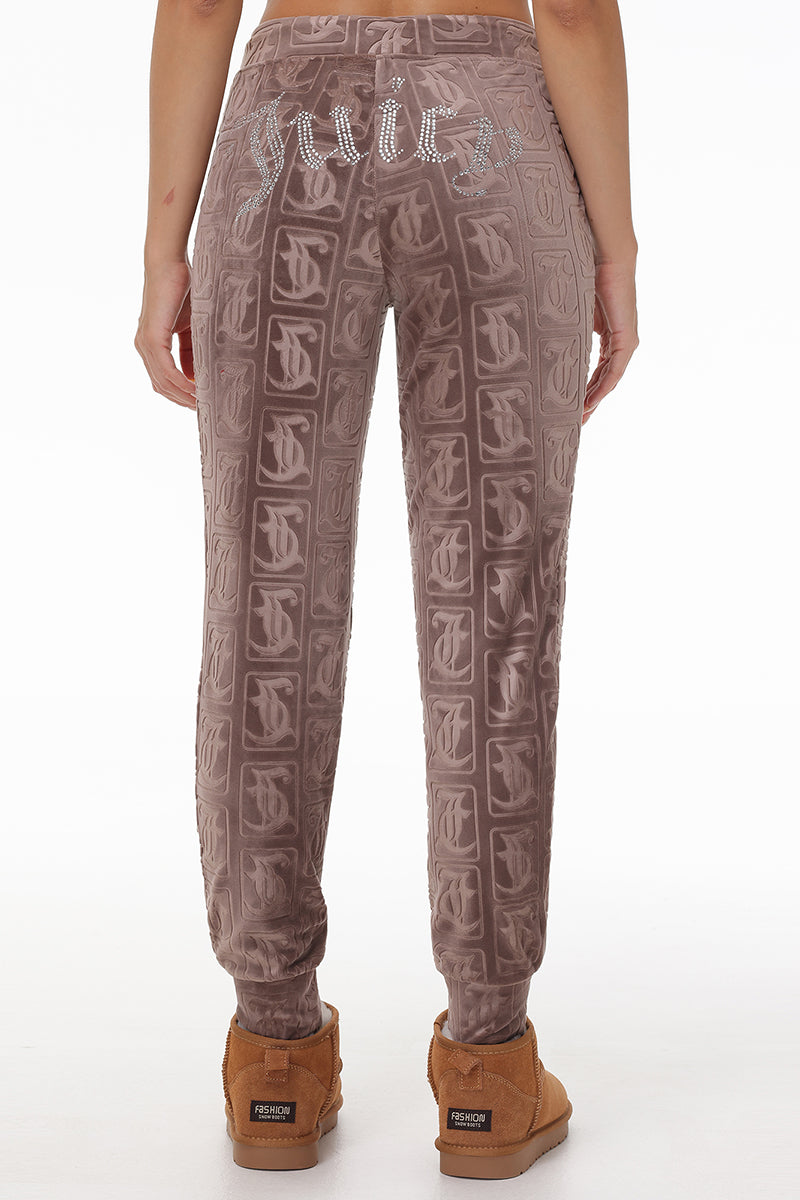 Big Bling Embossed Velour Jogger