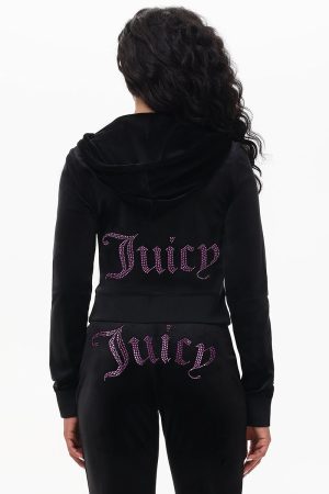 Technicolor Customizable Big Bling Velour Hoodie