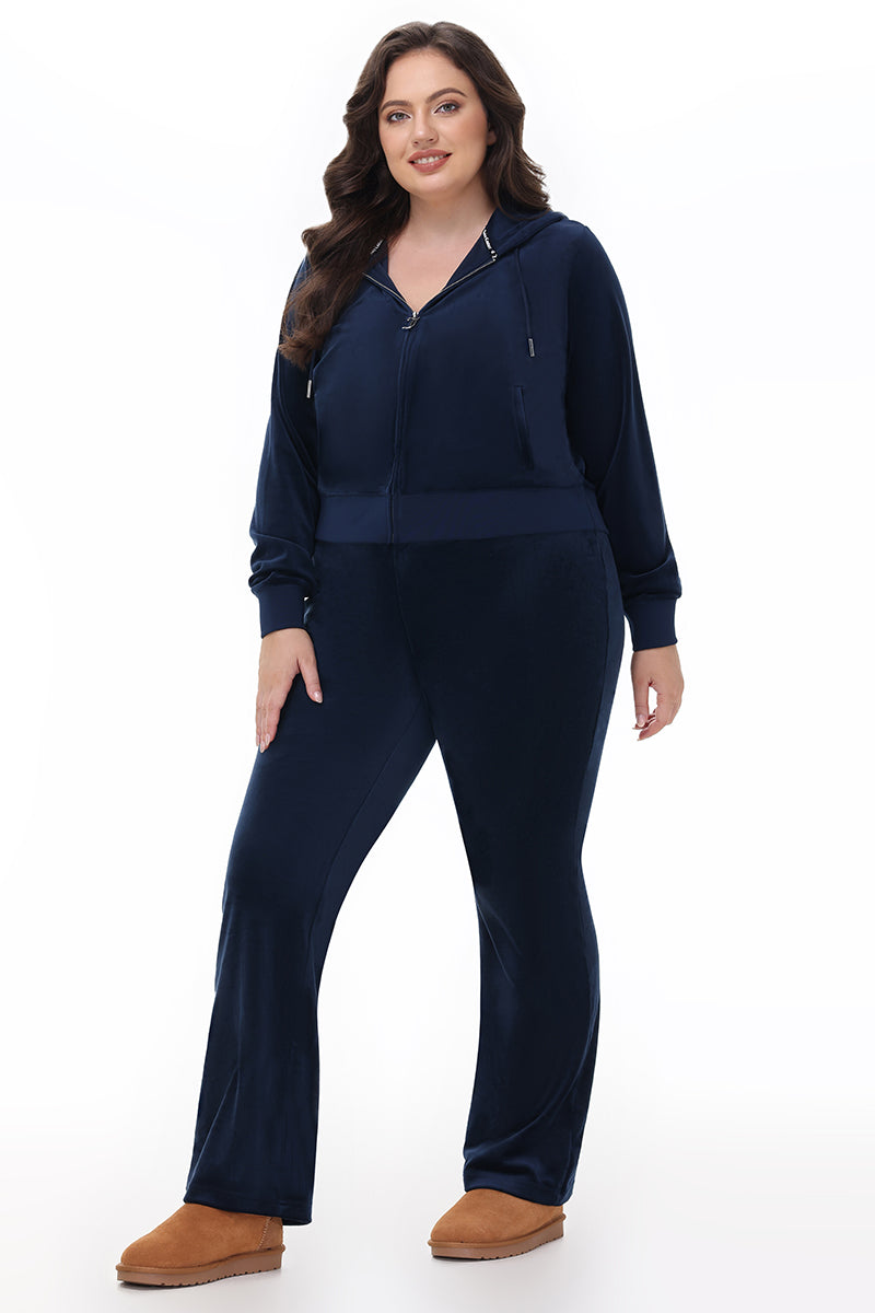 Plus-Size Technicolor Customizable Big Bling Velour Hoodie - Image 11