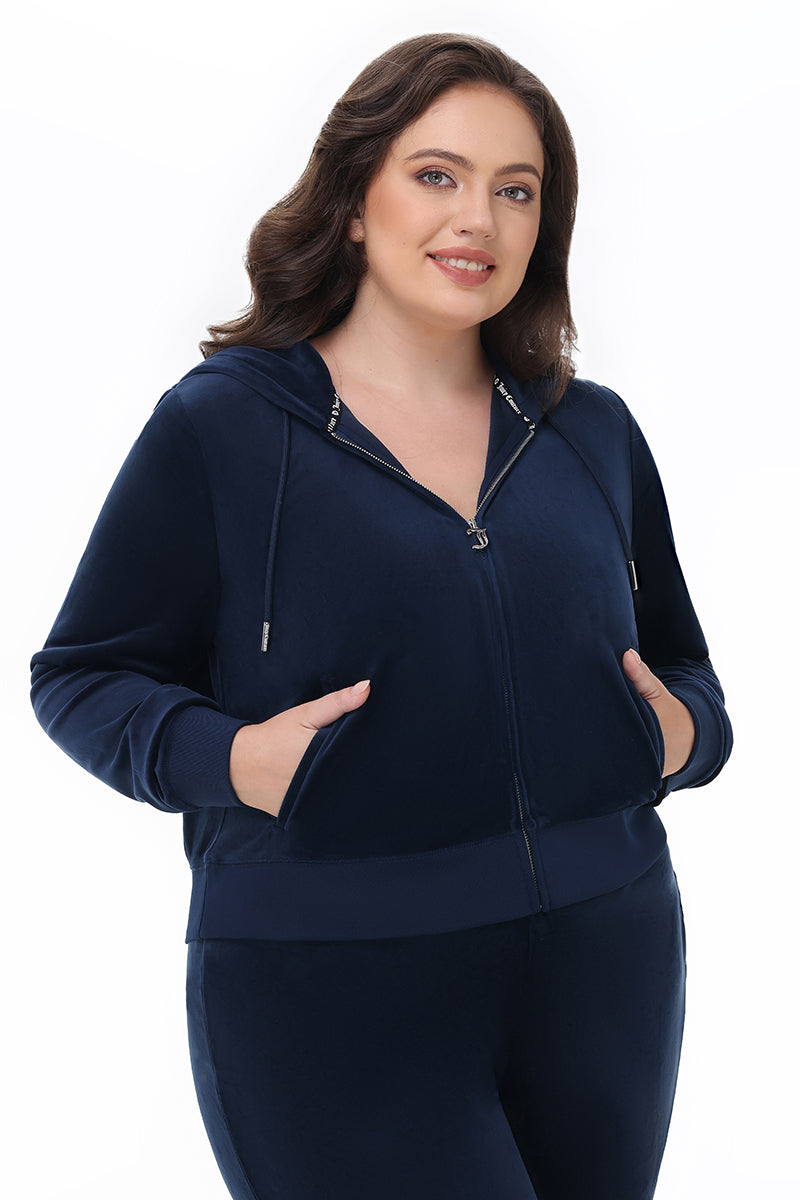Plus-Size Technicolor Customizable Big Bling Velour Hoodie - Image 10