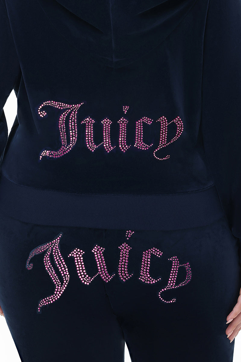 Plus-Size Technicolor Customizable Big Bling Velour Hoodie - Image 7