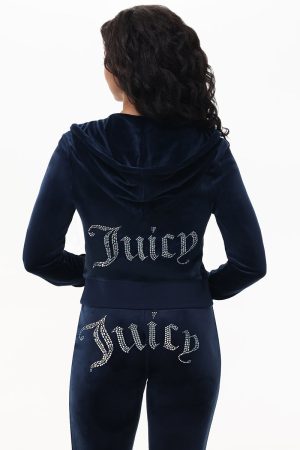 Technicolor Customizable Big Bling Velour Hoodie