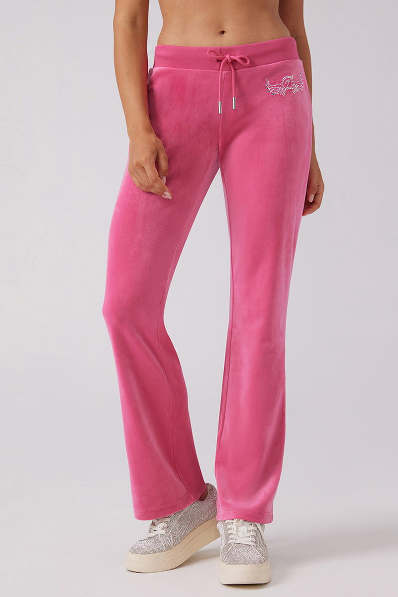 Angel Couture Big Bling Velour Track Pants