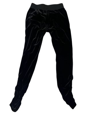 Black Velour Cinched Jogger Pants—REJUICED