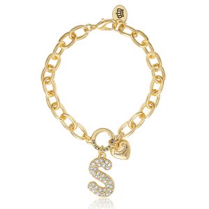 Pavé Initial Charm Bracelet, Letter S