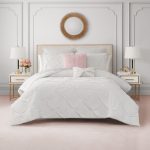 Kiss Pleat Micromink Comforter Set With Decorative Pillows