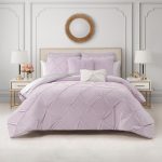 Kiss Pleat Micromink Comforter Set With Decorative Pillows