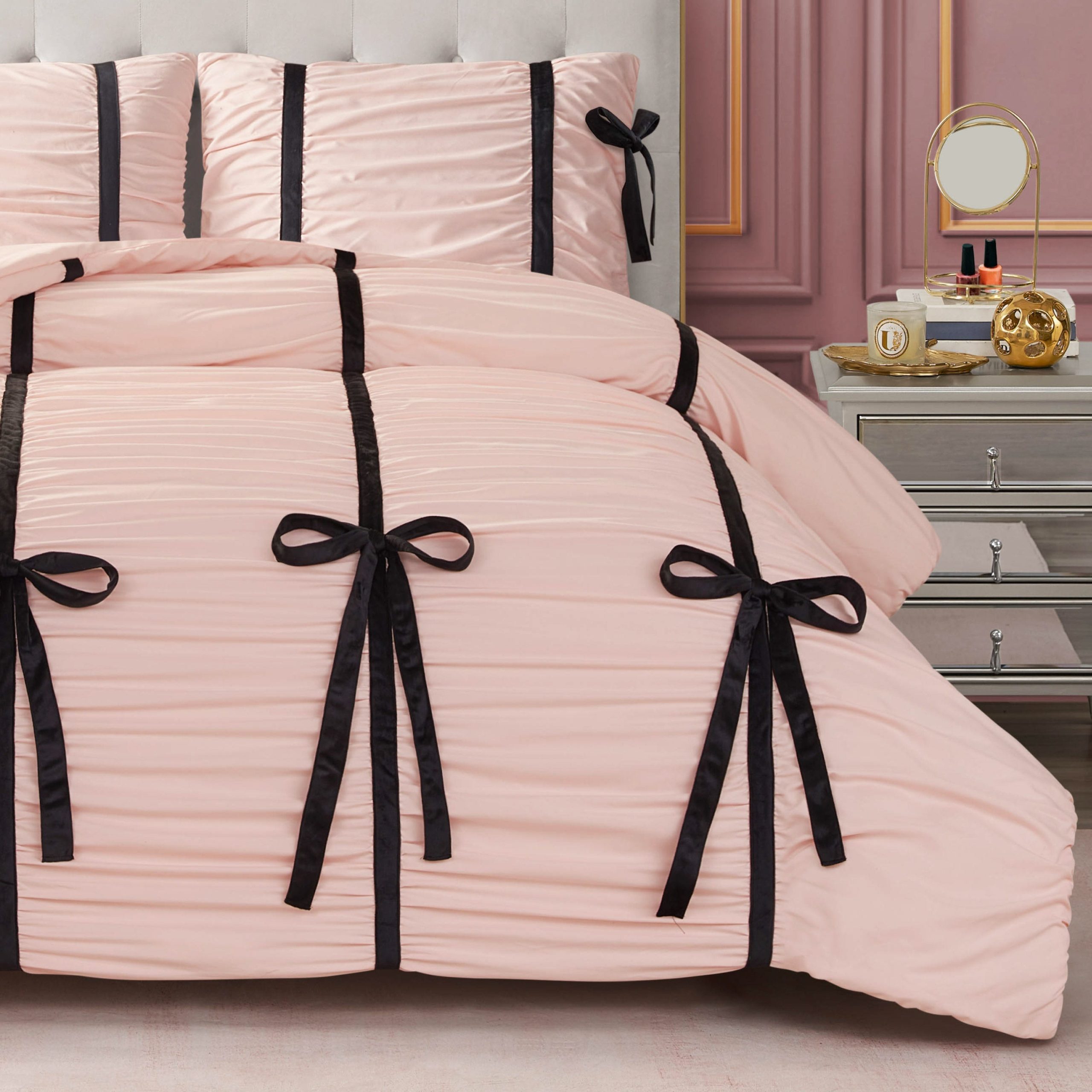 Amelie Bows Ruched Comforter Set - Image 3