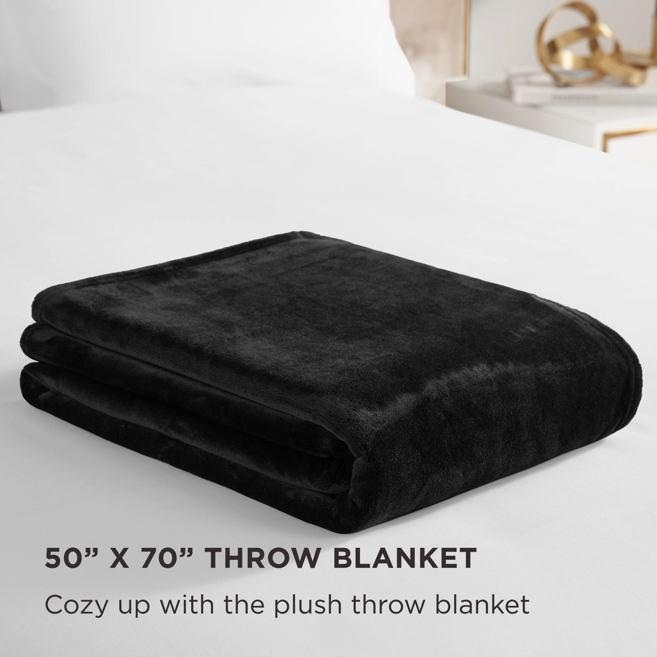 Solid Plush Throw Blanket - Image 2