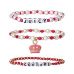 Kids Crown Charm 3 Piece Stretch Beaded Bracelet Set