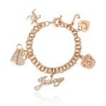 Charm Bracelet with Pave Accents
