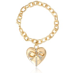 Heart Bow Drop Bracelet