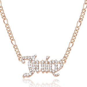 Juicy Script Crystal Chain Necklace